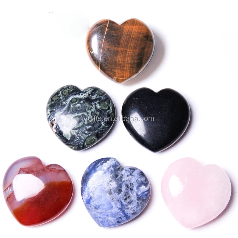 DIY New arrivals gemstone carving hearts natural quartz crystal gemstone love heart stone for home decoration