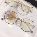 Jiuling Eyewear Personality Round Frame Metal Legs Plain Spectacles Computer Blue Light Blocking Glasses Frame for Men Women