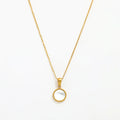 Joolim Classic Endless Chic 18K Gold Plated  Dainty Elegant Round Circle Shell Pendant  Stainless Steel Necklace Fashion Jewelry
