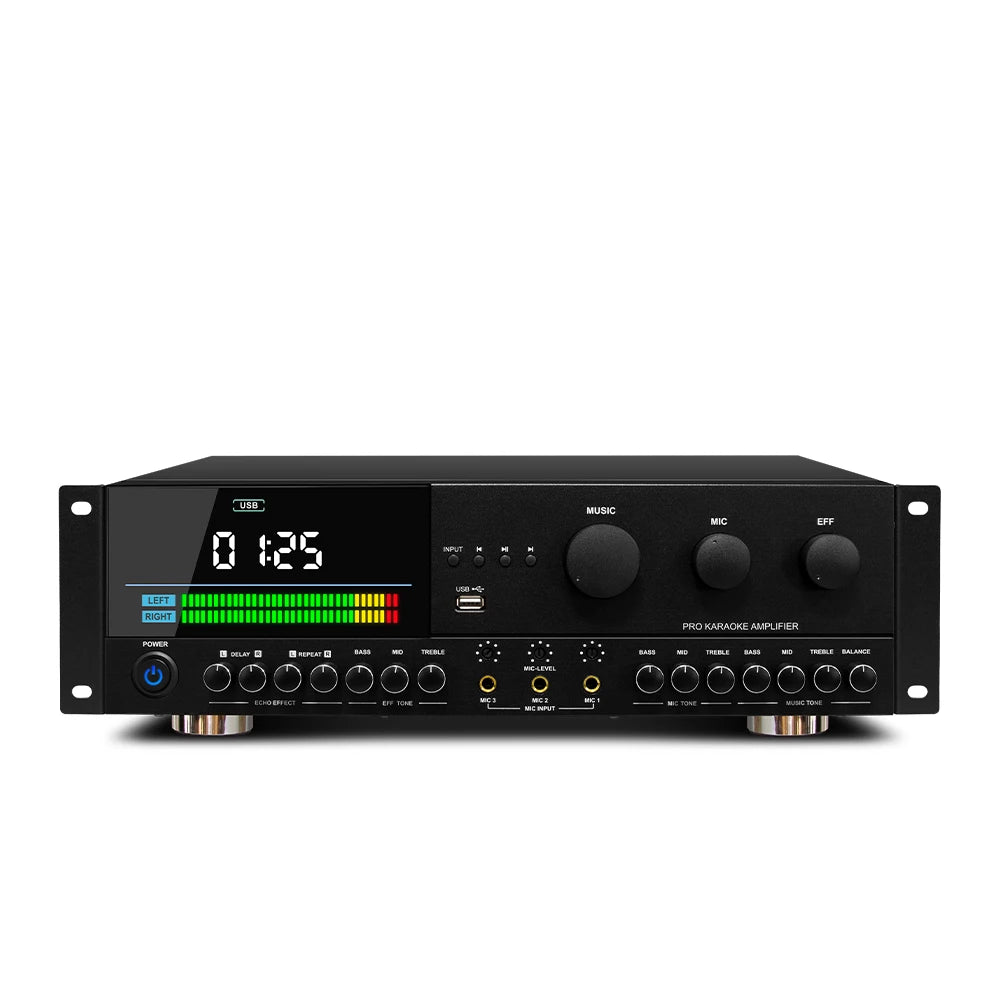 K150 Professional Power Amplifier 150W*2 for Home Theater and Conference Metal Shell
