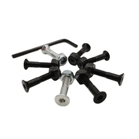 Wholesale 1'' Flat Allen Head Skateboard Bolts and Nuts with Classic Black and Silver Color