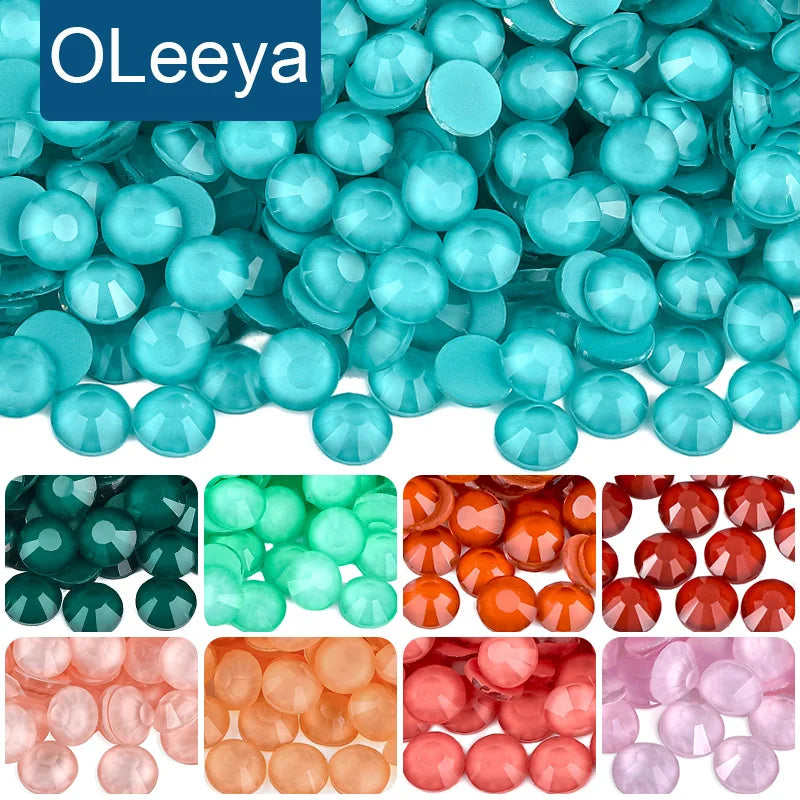 OLeeya Hot Sales Quality Rhinestones Crystal Macaron Rhinestone Non Hotfix Strass Noctilucent for Nail Art Rhinestones