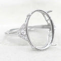 Sterling Silver 13*18mm Semi Mount Ring Empty Frame Blank Support Claws Setting S925 Base Holder Without Center Stone for Inlay