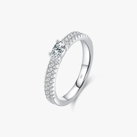 925 Sterling Silver Sparkle Oval Cut Zircon Finger Ring for Women Fine Jewelry Basic Anniversary Wedding Engagement Bands