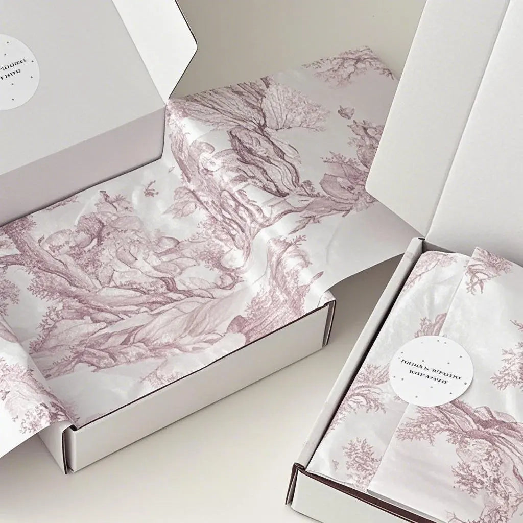Floral Pattern Tissue Paper with Custom Printing for Feminine Fashion Packaging Recycled  Elegant