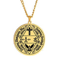 Archangel Guardian Angel Reiaiel Saeiah Leratel Haaiah Nithaiah Haiviah Melahel Talisman Stainless Steel Gold Pendant Necklace