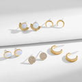Europe and America Fancy Fashion Round Opal Stud Earrings Women 925 Sterling Silver Needle Earrings Gemstone