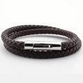 Wholesale Italian Elegant Titanium Steel Engraved Clasp Mens Double Leather Bracelets