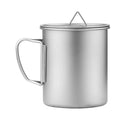 Pure Titanium Outdoor Water Cup with Folding Handle Portable Camping Mug with Lid for Coffee or Beer Perfect Home Accessory