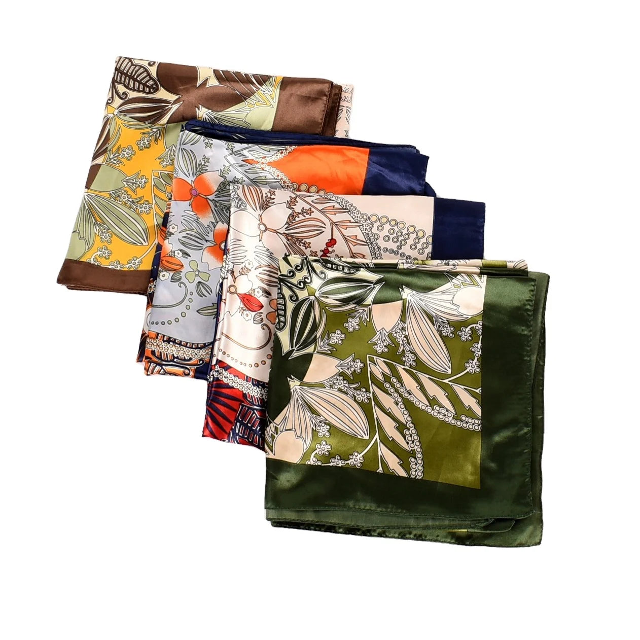 Wholesale Custom Ethnic 90x90cm Satin Women's Scarf Bandanas Fashion Silk Bandanas for Women
