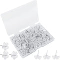 Wholesale 100 Pieces Flat Clear Plastic Thumb Tacks Decorative Flower Push Pins for Wall Hangings Cork Board Bulletin Board