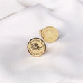 Wholesale Vintage Titanium Steel Fashion Jewelry Gold Earring Queen Head Portrait Coins Stud Earring