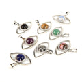Hand Paved Rhinestone Surround the Round Stones the Eye of Horus Gemstone Pendant