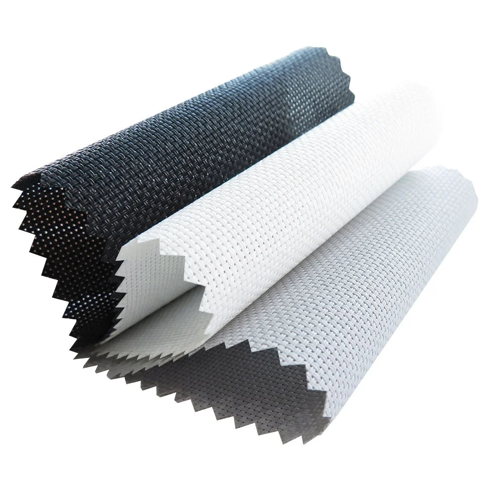 Modern Lightweight UV Mildew Proof PVC Polyester Sunscreen Fabric Breathable Solar Sunshade Roller Shades Window Wholesale