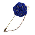 Korean Long Pin Collar Handmade Ribbon Rose Flower Corsage Girl School Uniform Lapel Pin Brooch Pocket square Men's Chain Brooch