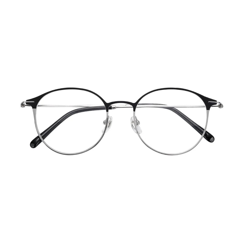 Luxury Retro Round Ultra Light Pure Titanium Optical Frame Eyeglasses Blue Light Blocking Glasses
