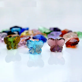 Wholesale 10mm 10mm Colorful Crystal Glass Butterfly Beads For Making S Pendant S Jewelry Accessories Natural Agate Bracelet