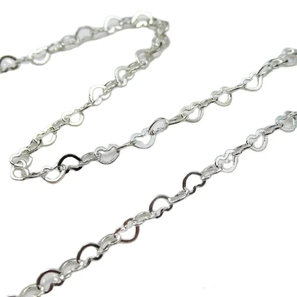 Wholesale 925 Sterling Silver Heart-Shaped Chain for Jewelry Making Findings & Components