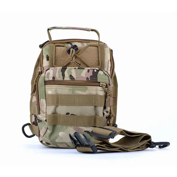 Tactical Chest Bag Camouflage MOLLE Shoulder Pack for Men Outdoor Hiking Range Training & EDC Adjustable Messenger Sling Bag