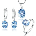 Trendy S925 Silver Zircon Jewelry Set with Earrings Ring Necklace for Wedding and Gift