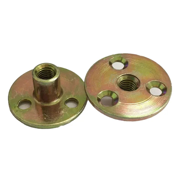 OEM Custom CNC Turning Zinc Plated T-Nuts M6 M8 M10 Three Holes Lock Tee Nut for Furniture Industry