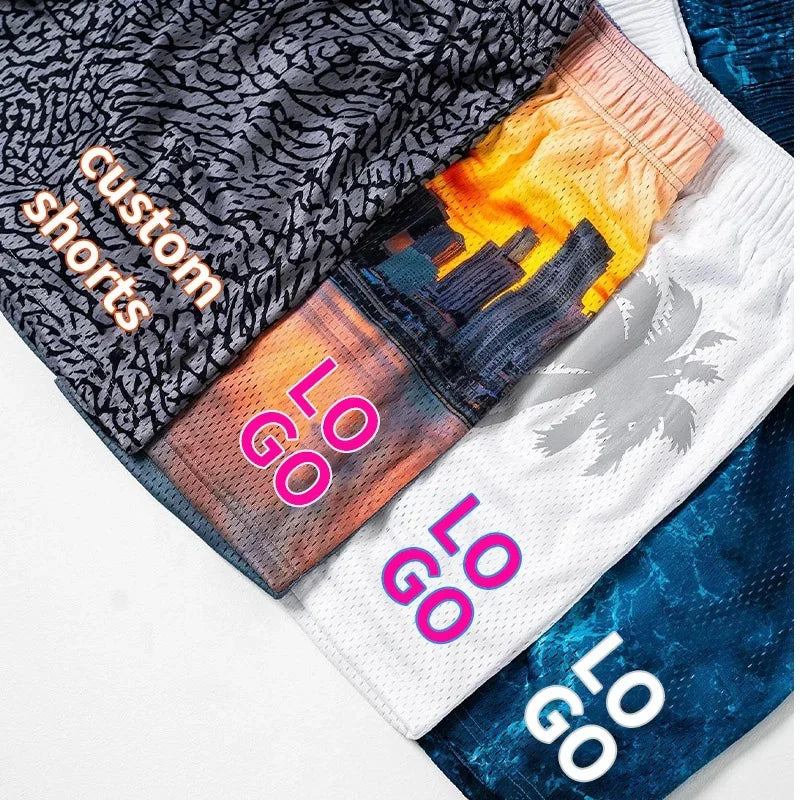 Summer Graphic 5 Inch Sublimation Casual Wholesale Polyester Double Layer Swim Boxing Beach Streetwear Custom Mesh Men'S Shorts