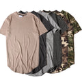 Wholesale Summer Oversized Curved Hem Tshirt Menscallop Hem  Loose Cotton Casual t Shirt
