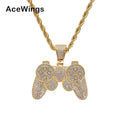 CN064 Hip Hop Iced Out Zircon Pendant Necklace Silver/Gold Plated Rope Chain Unisex Party Jewelry