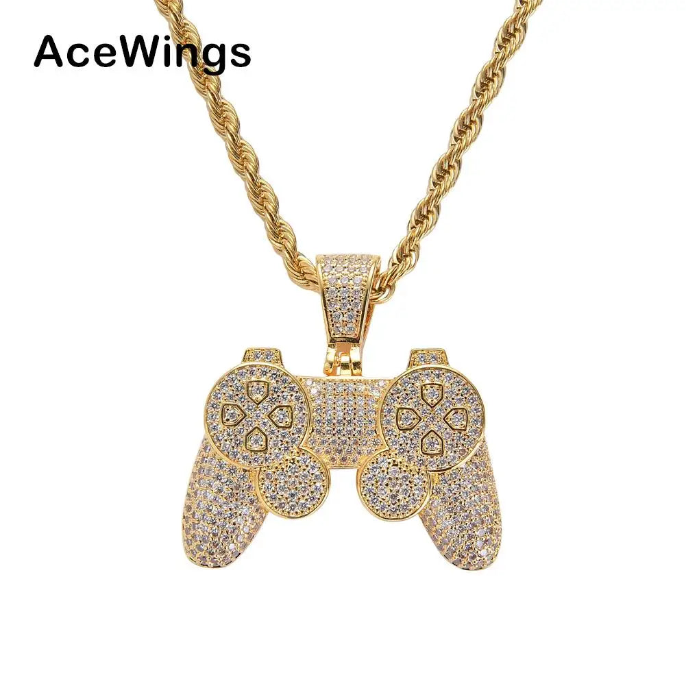 CN064  Hip Hop  Pendant Iced Out Cubic Zircon Necklace Bling Bling Gift Jewelry