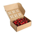Fruit Cherry Packaging Custom Kraft Brown Eco-Friendly Recycled Materials Matt Lamination Embossing Take Away Lunch Foldable Box