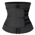 Wholesale Slimming Neoprene Sauna Black 3 Belts Workout Sweat Tummy Wrap Waist Trainer Corsets for Women