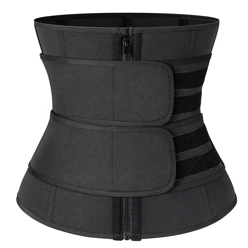 Wholesale Slimming Neoprene Sauna Black 3 Belts Workout Sweat Tummy Wrap Waist Trainer Corsets for Women
