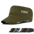 Custom Logo Basic Unisex Flat Top Adjustable Sports Camping Hiking Camo Cadet Hat