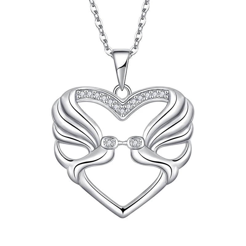 Custom Top Quality Fine Jewelry 925 Sterling Silver Mom Heart Double Birds Pendant Heart Shape Pendant