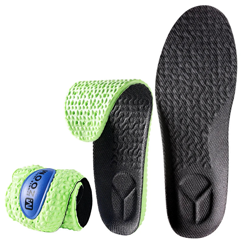 Wholesale Chinese Mugwort PU M-ZOOM Mesh Sport Insoles Wormwood Anti-Odor Insoles Capsule air Cushion Sports Insoles MOQ 1 Pair
