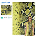 Trendy Snakeskin Print Faux Leather Fabric Designer PU Material for Pants Dresses Vegan Leather Textile Printed Faux Leather