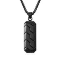 MECYLIFE Classic Jewelry Stainless Steel Frosted Men's Necklace Hip Hop Tire Pattern Geometric Jewelry