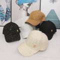 New Fashion Bling Ladies Metal Label Baseball Cap Sports Caps for Women Wholesale