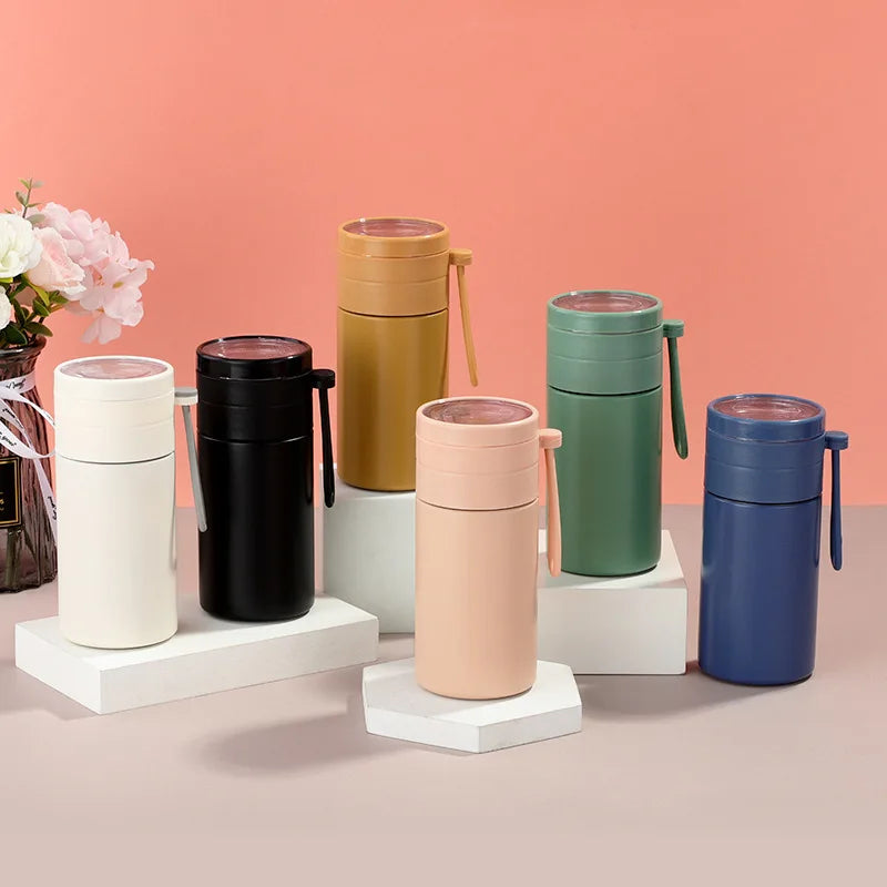 Cute Stainless Steel Thermos Cup Office Tea Water Bottle With Independent Tea Warehouse Customized logo