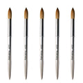 Wholesale 100% Kolinsky Acrylic Nail Brush Germany Crimped Round Head Silver Nail Painting Brush Metal Handle Nail Acrylic Brush
