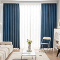 Nordic Style Embossed Herringbone Velvet Curtains Simple Light Luxury Living Room Bedroom Balcony Blackout Curtain Ready-Made