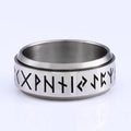 SS8-R131 Steel Soldier Rotating Rings Viking Rune Ring Stainless Steel Men Nordic Myth Religious Jewelry