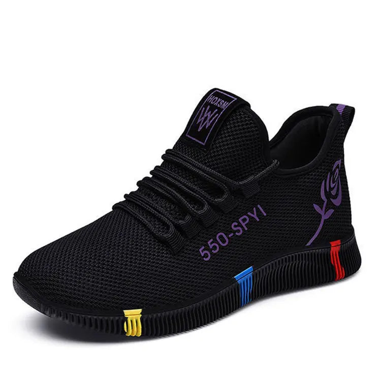 New Arrival Women's Rose Print Sport Shoes Breathable Mesh Upper Sneakers