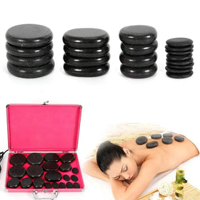 Hot Stone Massage Set 20PCS Healing Pain Relief Massage Spa Hot Stone Heating Box for Body