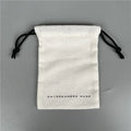 Custom Printing Cheap Mini White Cotton Fabric Rings Earrings Jewelry Packaging Gift Pouch Bag