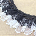 2M Vintage Ruffle Guipure Lace Edge Trim Pleated Ribbon Fabric Hem DIY Sewing Craft 7.5cm Width