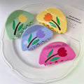 ODM Splicing Colors Tulip Flower Acetic Acid Hair Claw Clip Customizable Hair Accessories