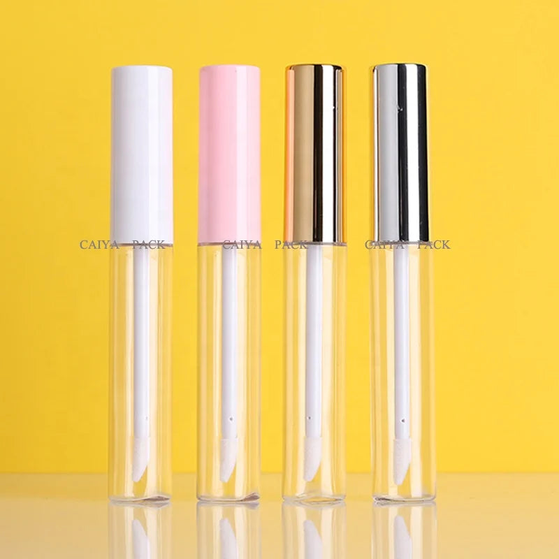 CAIYA 10ml Mascara Tube White pink Gold Black Empty clear Lipgloss Tubes Wholesale Lip Balm Container Cosmetic Packaging Custom