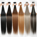 Julianna Wholesale Smooth Heat Resistant Bone Straight Protein Fiber Weft Weaving Bundles Synthetic Hair Extension