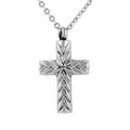 Stainless Steel Religious Cross Ashes Memorial Urn Jewelry Silver Plated Ashes Holder Keepsake Cremation Necklace Pendant